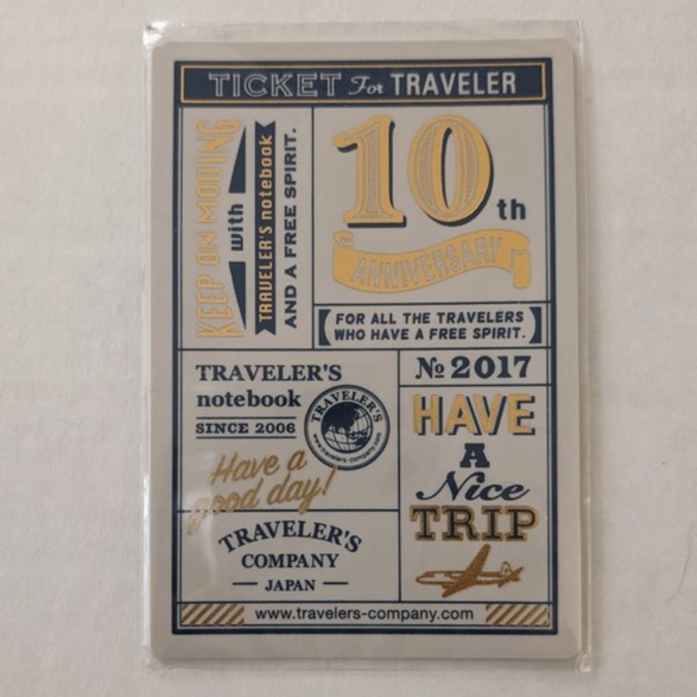 Traveler's Company Notebook  10th Anniversary Plastic Sheet, Passport size